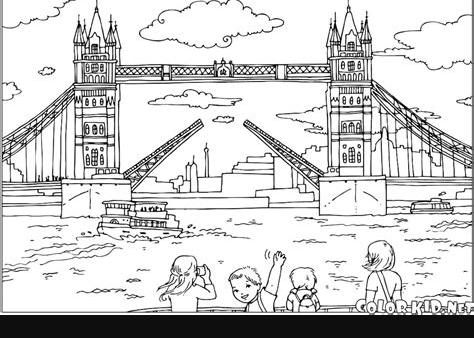 Dibujo para colorear - Puente de Londres: Dibujar y Colorear Fácil, dibujos de El Puente De Londres, como dibujar El Puente De Londres para colorear