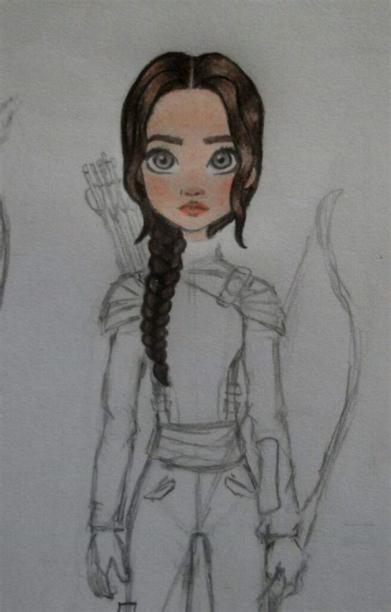 Mi Dibujo de Katniss en versión animada🖌 🖌💕: Aprende a Dibujar y Colorear Fácil, dibujos de El Sinsajo De Los Juegos Del Hambre, como dibujar El Sinsajo De Los Juegos Del Hambre paso a paso para colorear