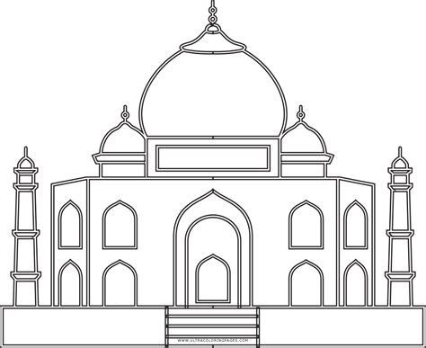Dibujo De Taj Mahal Para Colorear - Ultra Coloring Pages: Dibujar Fácil, dibujos de El Taj Mahal, como dibujar El Taj Mahal para colorear e imprimir