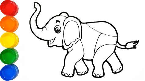 Dibujar y Colorear Elefante de Arco Iris - Pintando: Dibujar y Colorear Fácil con este Paso a Paso, dibujos de Elefante Para Niños, como dibujar Elefante Para Niños paso a paso para colorear