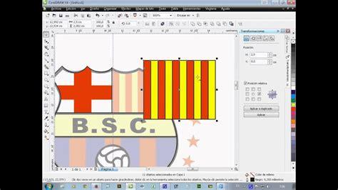 escudo barcelona en Corel Draw usando efecto Powerclip y: Aprende como Dibujar Fácil, dibujos de En Corel Draw, como dibujar En Corel Draw para colorear