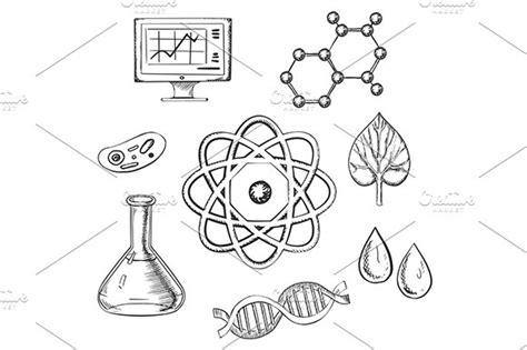 Biology and chemistry sketch icons | Pre-Designed: Dibujar y Colorear Fácil, dibujos de En Keynote, como dibujar En Keynote para colorear