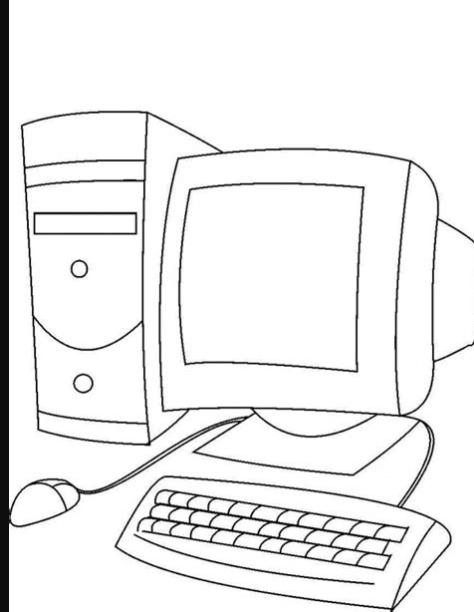 Dibujos de computadoras para imprimir y pintar | Colorear: Dibujar y Colorear Fácil con este Paso a Paso, dibujos de En La Computadora, como dibujar En La Computadora paso a paso para colorear