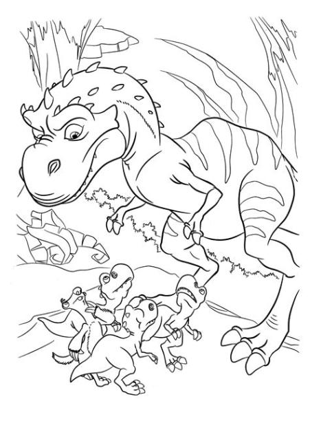 Dibujo para colorear - Dinosaurio mamá: Aprende como Dibujar y Colorear Fácil, dibujos de En Pages, como dibujar En Pages paso a paso para colorear