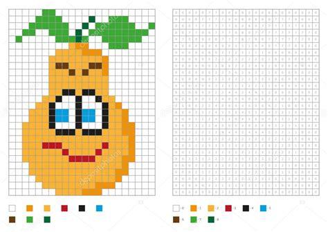 Niños Página Pixel Para Colorear Con Pera Divertido Para: Aprende a Dibujar Fácil, dibujos de En Pixel Art, como dibujar En Pixel Art paso a paso para colorear