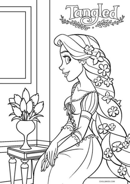 Dibujos de Enredados para colorear - Páginas para: Aprende a Dibujar Fácil, dibujos de Enredados A Rapunzel, como dibujar Enredados A Rapunzel para colorear e imprimir