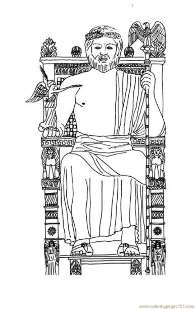 Coloring Pages Statue of Olympian Zeus (Architecture: Dibujar Fácil, dibujos de Esculturas Griegas, como dibujar Esculturas Griegas para colorear