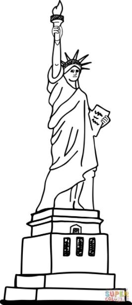 Dibujo de Estatua de la Libertad para colorear | Dibujos: Aprende como Dibujar y Colorear Fácil con este Paso a Paso, dibujos de Estatua De La Libertad, como dibujar Estatua De La Libertad para colorear e imprimir
