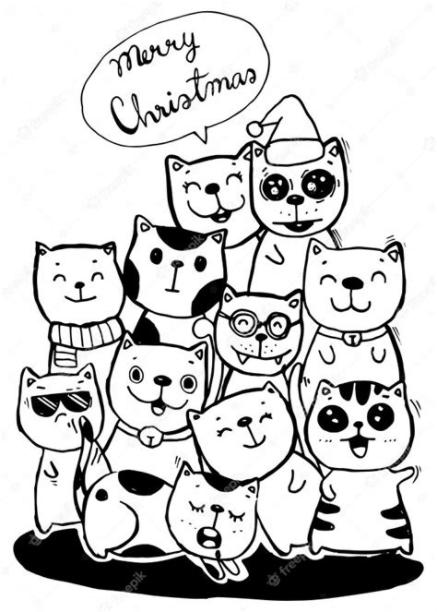 Estilo de personajes de gato doodles ilustración para: Dibujar y Colorear Fácil con este Paso a Paso, dibujos de Estilo Años 30, como dibujar Estilo Años 30 para colorear e imprimir