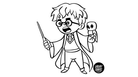 Harry Potter estilo Chibi para Colorear - Dibujando con: Aprende a Dibujar Fácil, dibujos de Estilo Chibi, como dibujar Estilo Chibi para colorear