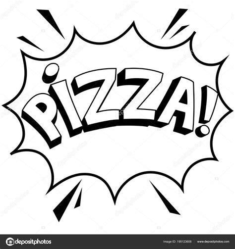 Imágenes: pizza para pintar | Cómic de la palabra pizza: Dibujar y Colorear Fácil con este Paso a Paso, dibujos de Estilo Comic, como dibujar Estilo Comic paso a paso para colorear