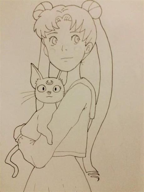 Proceso de Dibujo al Estilo Ghibli | Sailor Moon 🌙: Dibujar y Colorear Fácil con este Paso a Paso, dibujos de Estilo Ghibli, como dibujar Estilo Ghibli para colorear e imprimir