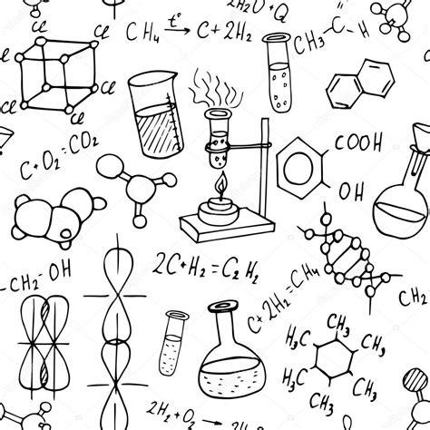 Química dibujado a mano garabatos fondo. ilustración: Dibujar Fácil con este Paso a Paso, dibujos de Estructuras Quimicas, como dibujar Estructuras Quimicas para colorear