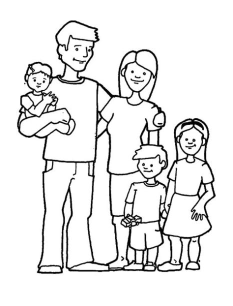 Dibujos de Familia Feliz para Colorear. Pintar e Imprimir: Dibujar Fácil con este Paso a Paso, dibujos de Familia, como dibujar Familia para colorear