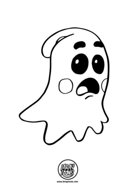 Fantasma para Pintar y Colorear - Dibujando con LarayToons: Dibujar y Colorear Fácil, dibujos de Fantasma, como dibujar Fantasma para colorear e imprimir