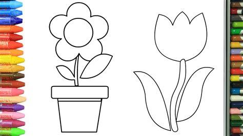 Flores Colorear Para Ninos: Dibujar Fácil con este Paso a Paso, dibujos de Flores Para Niños, como dibujar Flores Para Niños para colorear