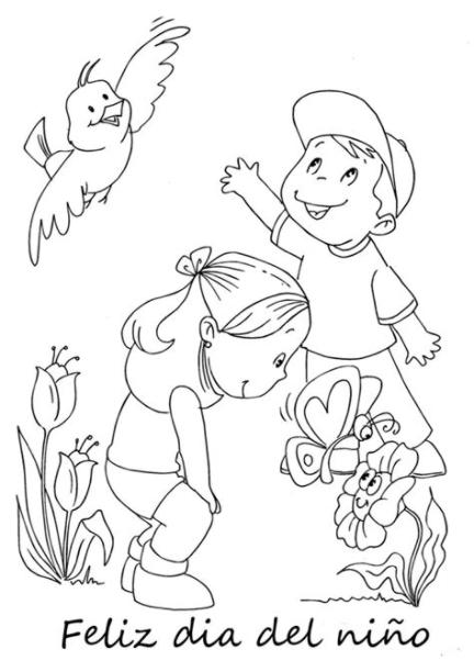 Frases del Día del niño para colorear: Aprende como Dibujar y Colorear Fácil, dibujos de Floreses Para Niños, como dibujar Floreses Para Niños para colorear