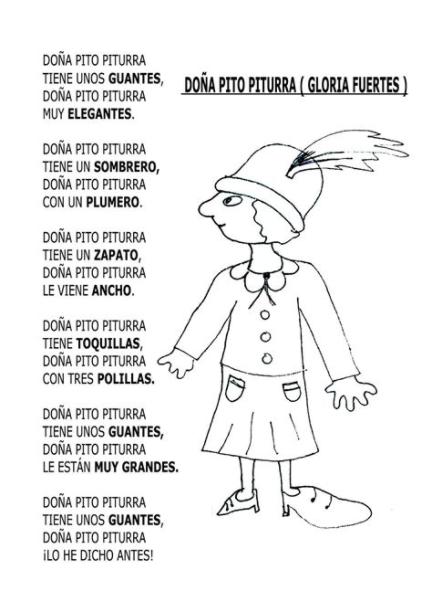 Doña pitu piturra colorear - Imagui | Teaching spanish: Dibujar y Colorear Fácil, dibujos de Gloria Fuertes Un Niño, como dibujar Gloria Fuertes Un Niño para colorear