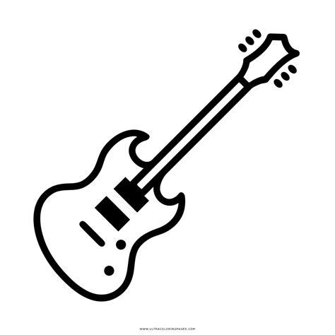 Dibujo De Guitarra Eléctrica Para Colorear - Ultra: Dibujar Fácil, dibujos de Guitarra Electrica, como dibujar Guitarra Electrica paso a paso para colorear