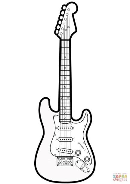 26+ Guitarra Electrica Para Colorear E Imprimir Gif: Dibujar y Colorear Fácil con este Paso a Paso, dibujos de Guitarras Electricas, como dibujar Guitarras Electricas para colorear