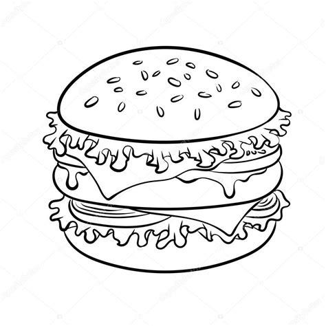 Fotos: hamburguesas para dibujar | Sandwich de hamburguesa: Dibujar Fácil con este Paso a Paso, dibujos de Hamburguesa, como dibujar Hamburguesa para colorear e imprimir