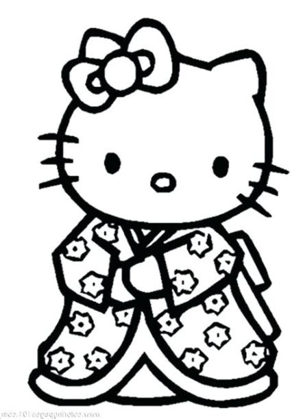 Hello Kitty para colorear - Blog de imágenes: Dibujar y Colorear Fácil, dibujos de Hello Kitty, como dibujar Hello Kitty paso a paso para colorear