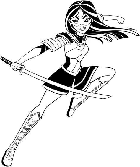 Dibujo de Katana (DC Superhero Girls) para colorear: Dibujar y Colorear Fácil con este Paso a Paso, dibujos de Heroinas, como dibujar Heroinas paso a paso para colorear