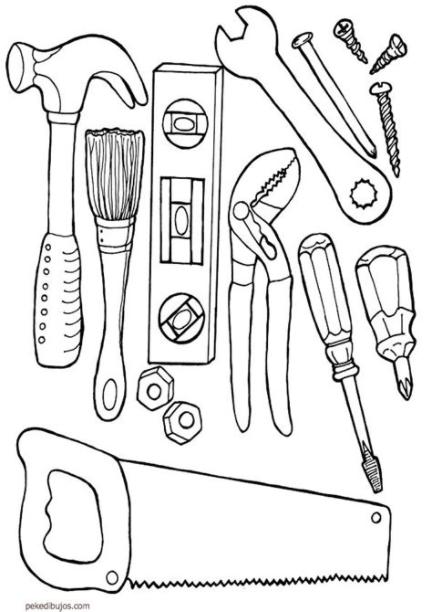 Dibujos de herramientas para colorear: Aprende a Dibujar Fácil, dibujos de Herramientas, como dibujar Herramientas paso a paso para colorear
