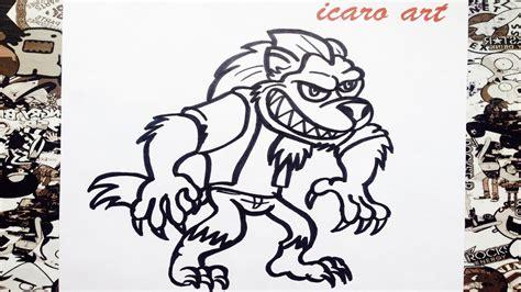 Como dibujar al hombre lobo | how to draw werewolf - YouTube: Dibujar y Colorear Fácil con este Paso a Paso, dibujos de Icaro Art, como dibujar Icaro Art para colorear e imprimir