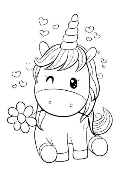 Dibujo unicornio kawaii | Unicornios para dibujar: Dibujar y Colorear Fácil, dibujos de Kawaii 2, como dibujar Kawaii 2 para colorear e imprimir
