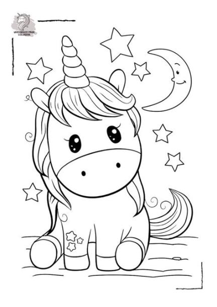Unicornio Kawaii para nene - Dibujos de Unicornios para: Aprende como Dibujar y Colorear Fácil, dibujos de Kawaii Amazon, como dibujar Kawaii Amazon paso a paso para colorear