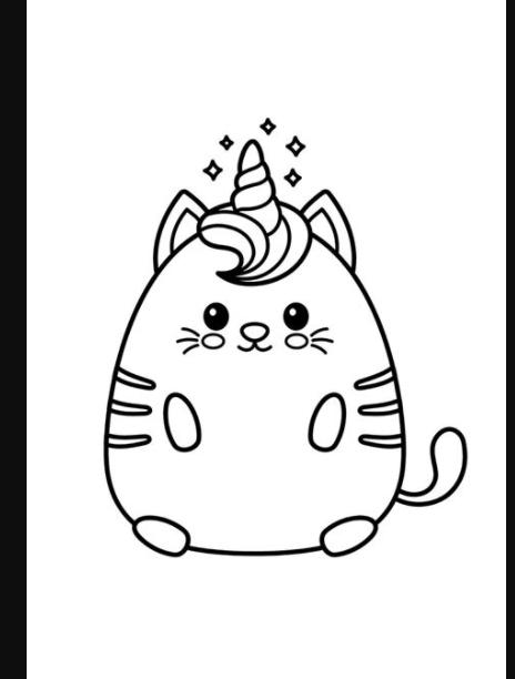 Cute Unicorn Cat Coloring Page: Dibujar Fácil con este Paso a Paso, dibujos de Kawaii Tiernos Yes, como dibujar Kawaii Tiernos Yes para colorear