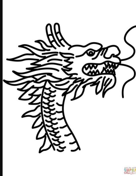 Dibujo de Cabeza de dragón chino para colorear | Dibujos: Aprende a Dibujar Fácil con este Paso a Paso, dibujos de La Cabeza De Un Dragon, como dibujar La Cabeza De Un Dragon para colorear e imprimir