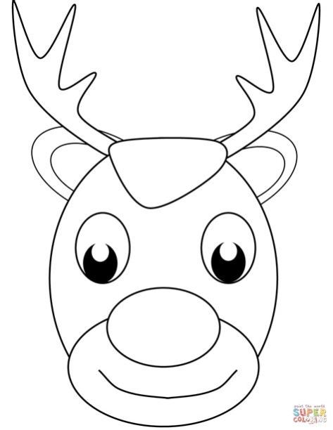 Dibujo de Cara de reno de Navidad para colorear | Dibujos: Aprender a Dibujar Fácil, dibujos de La Cabeza De Un Reno, como dibujar La Cabeza De Un Reno para colorear e imprimir