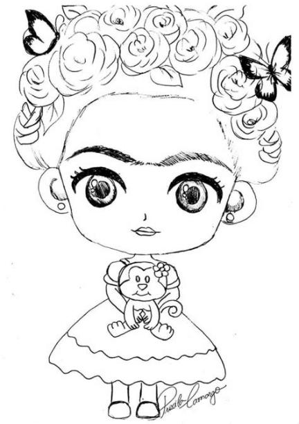 Cómo dibujar La Cara De Frida Kahlo 】 Paso a Paso Muy Fácil 2023 - Dibuja  Fácil