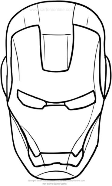 Dibujo de la cara de Iron-Man para colorear: Aprender como Dibujar y Colorear Fácil, dibujos de La Cara De Ironman, como dibujar La Cara De Ironman para colorear e imprimir