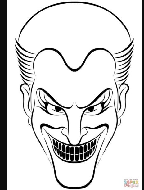 Dibujo de Joker para colorear | Dibujos para colorear: Dibujar Fácil con este Paso a Paso, dibujos de La Cara Del Joker, como dibujar La Cara Del Joker para colorear e imprimir
