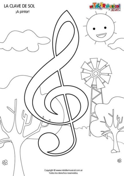 CLAVE DE SOL COLOREAR | Fichas de música. Blog de musica: Dibujar Fácil con este Paso a Paso, dibujos de La Clave De Sol Para Niños, como dibujar La Clave De Sol Para Niños para colorear e imprimir