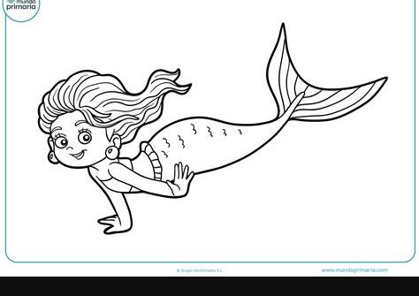 Dibujos de Sirenas para Colorear e Imprimir Gratis: Dibujar y Colorear Fácil, dibujos de La Cola De Una Sirena, como dibujar La Cola De Una Sirena paso a paso para colorear