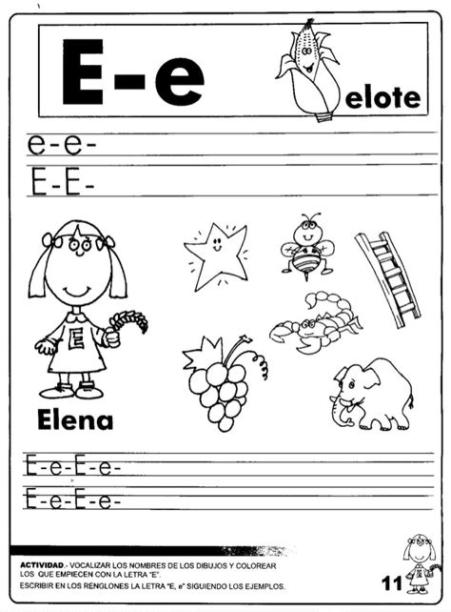 Dibujos Para Pintar Que Empiecen Con La Letra E - Dibujos: Aprender como Dibujar Fácil con este Paso a Paso, dibujos de La E, como dibujar La E para colorear e imprimir