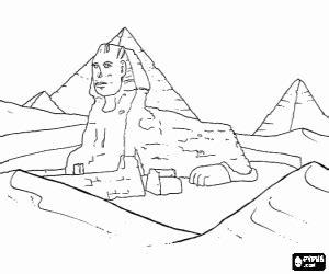 Esfinge de Giza y las pirámides para colorear. pintar e: Aprender a Dibujar Fácil con este Paso a Paso, dibujos de La Esfinge De Giza, como dibujar La Esfinge De Giza para colorear