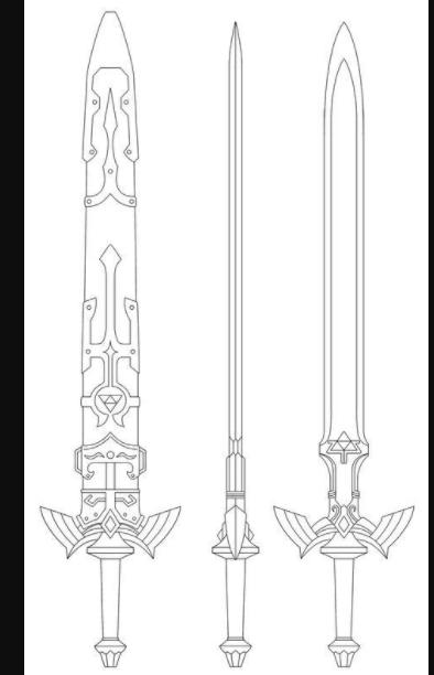 Master Sword blueprint (Twilight Princess) by fridator: Aprende a Dibujar y Colorear Fácil, dibujos de La Espada Maestra, como dibujar La Espada Maestra para colorear e imprimir