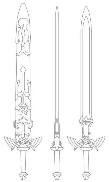 Master Sword blueprint (Twilight Princess) by fridator: Aprende a Dibujar y Colorear Fácil con este Paso a Paso, dibujos de La Espada Maestra De Link, como dibujar La Espada Maestra De Link para colorear e imprimir