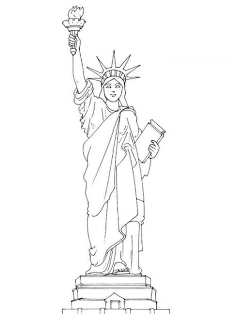 Cómo dibujar La Estatua De La Libertad Para Niños 】 Paso a Paso Muy Fácil  2023 - Dibuja Fácil