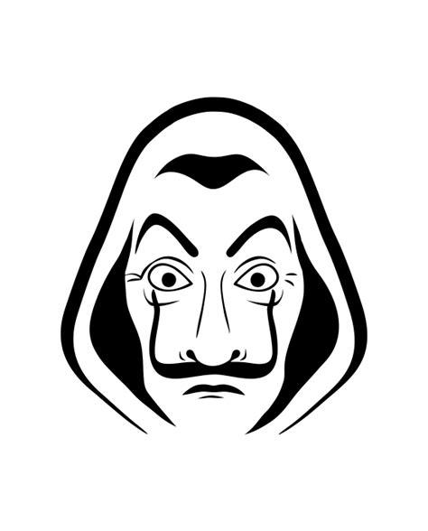 Pegatina Dalí Máscara Silueta - La casa de Papel: Aprende como Dibujar y Colorear Fácil, dibujos de La Mascara De La Casa De Papel, como dibujar La Mascara De La Casa De Papel para colorear e imprimir
