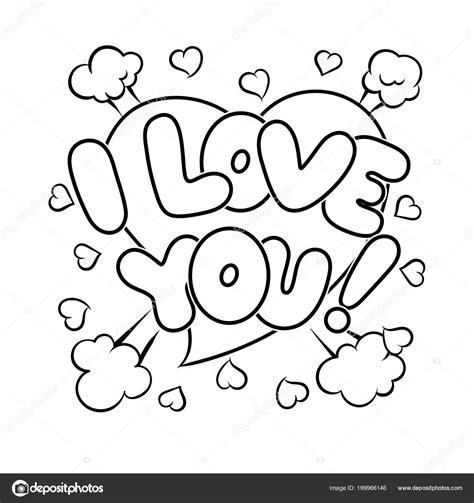 Te amo palabras cómic para colorear vector Imagen: Dibujar Fácil con este Paso a Paso, dibujos de La Palabra Love, como dibujar La Palabra Love para colorear e imprimir