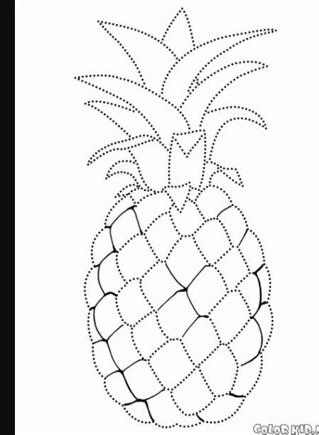 Dibujo para colorear - Piña: Aprender a Dibujar Fácil, dibujos de La Piña, como dibujar La Piña para colorear