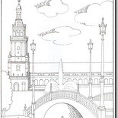 Dibujos para colorear de Sevilla - Colorear dibujos infantiles: Dibujar y Colorear Fácil, dibujos de La Plaza España Sevilla, como dibujar La Plaza España Sevilla para colorear e imprimir