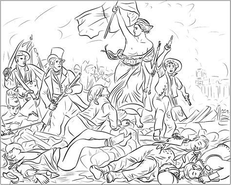 Eugène Delacroix : Liberty Leading the People: Aprender a Dibujar Fácil, dibujos de La Revolucion Francesa, como dibujar La Revolucion Francesa paso a paso para colorear