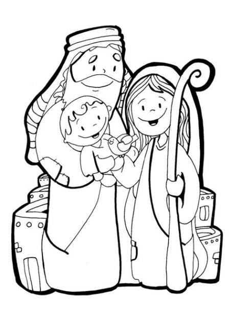 La Catequesis (El blog de Sandra): Dibujos para colorear: Dibujar y Colorear Fácil con este Paso a Paso, dibujos de La Sagrada Familia, como dibujar La Sagrada Familia para colorear